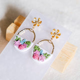 Spring Flings Oval Handmade Polymer Clay Earring | (Nationwide Delivery)