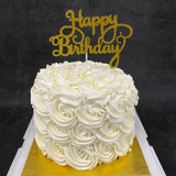 White Rose Swirl Smash Theme Cake (Klang Valley Delivery Only)