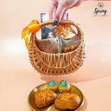 Mid-Autumn: Mooncake Festival | Happiness Rattan Bag Mooncake Giftset 中秋幸福竹编手提包月饼礼盒 | (Klang Valley Delivery Only)