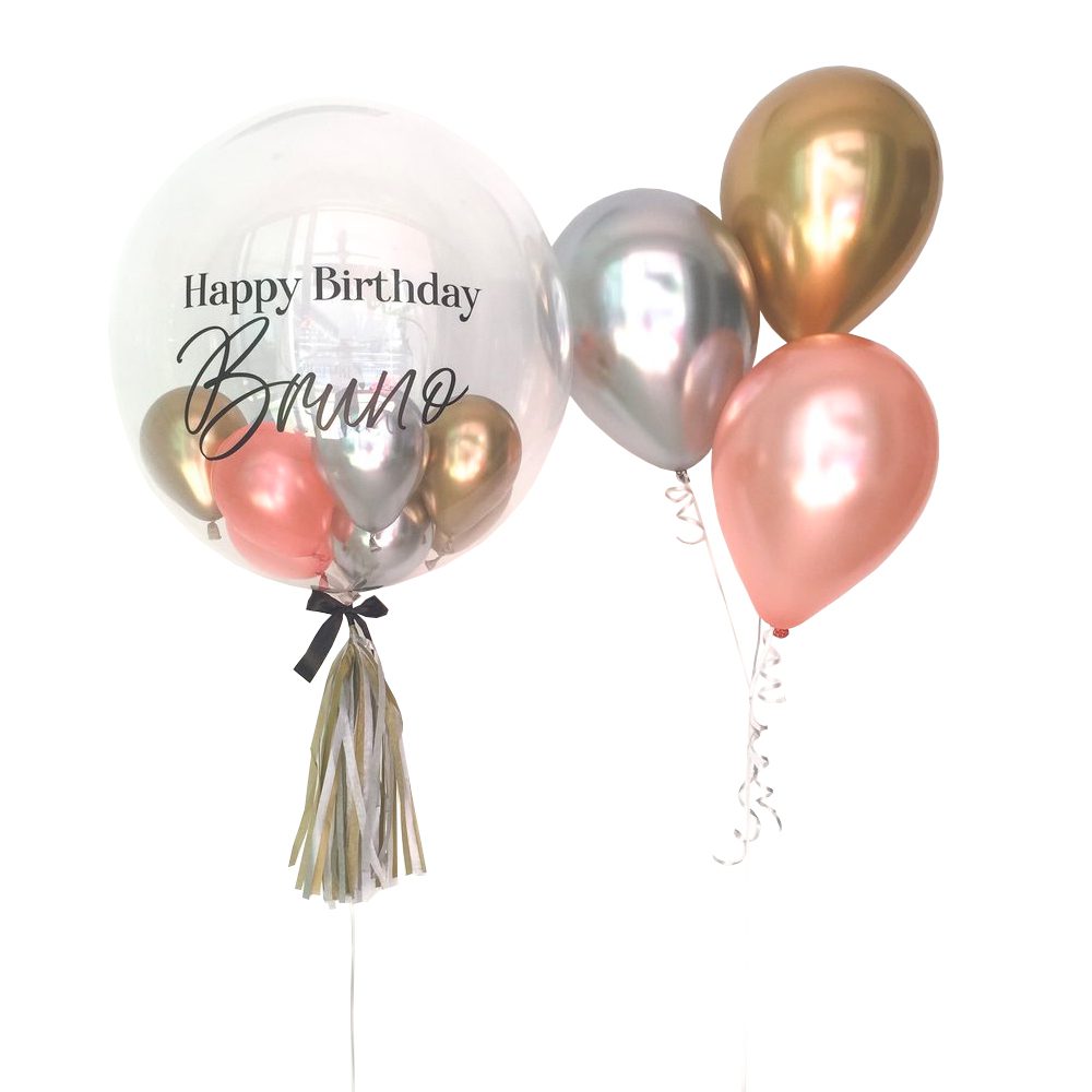 24" Basic Chrome Bubble Balloon Bouquet