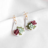 Succulent Handmade Polymer Clay Earring #2