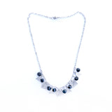 Black Glass Beads Silver Necklace Hari Raya 2024