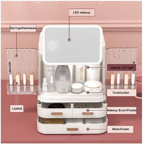 Personalised Premium Cosmetic Storage Box with Mirror (Klang Valley Delivery)