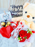 Mini Soap Rose Teddy Bear With Love Chocolate