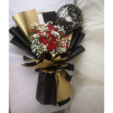 Red Roses with Gold and Black Wrapper
