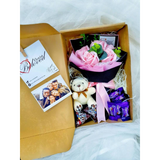 Soap Flower Bouquet With Mix Chocolate Gift Box (Klang Valley Delivery)