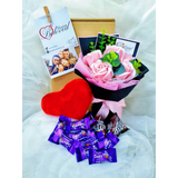 Soap Flower Bouquet With Mix Chocolate Gift Box (Klang Valley Delivery)