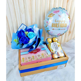 Soap Rose Bouquet With Ferrero Rocher Balloon in Box (Klang Valley Delivery)