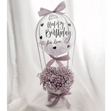 Lavender Purple Baby Breath Hot Air Balloon Flower Box