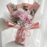 Pink Hydrangea with Pink Roses Bouquet