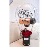 Premium Red Roses with Hot Air Balloon Bloom Box