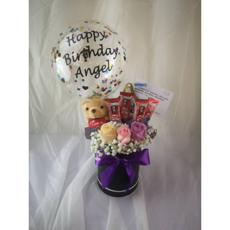 Mini Hot Air Balloon Chocolate Flower Box