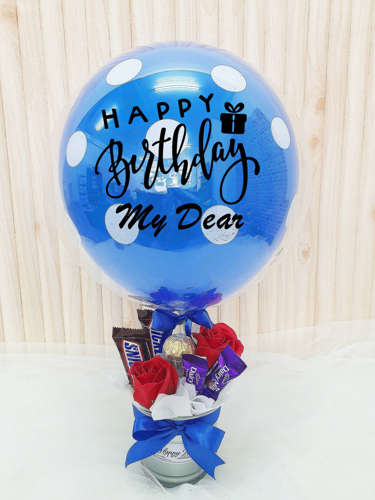 (Self Pick-up Only at Sg. Besi, KL on 14 Feb) Soap Rose Mix Chocolate With Blue Balloon (Valentine's Day 2020)