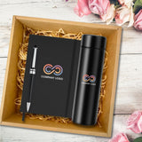 [Corporate Gift] - Customized Smart Temperature Vacuum Flask, PU Journal & Pen Set [with Company Logo] | (West Malaysia Delivery Only)