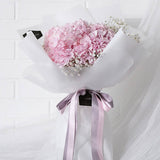 Scentales Pink Hydrangea with Baby’s Breath Flower Bouquet (M) | (Klang Valley Delivery)