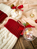 Scarlet Delights Set A | Christmas Knitted Decoration Socks With Customizable Thermal Cup With Straw & Toffee Nut Latte (Klang Valley Delivery)