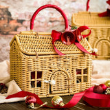 Holiday Hearth Haven | Christmas 2023 House Design Rattan Gift Basket (Nationwide Delivery)