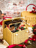 Holiday Hearth Haven | Christmas 2023 House Design Rattan Gift Basket (Nationwide Delivery)