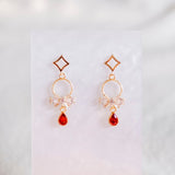 Red Sparkles Twinkling Winky Christmas Handmade Gold Earrings | (Nationwide Delivery) - Christmas 2024