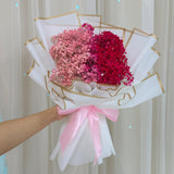 Red and Pink Baby Breath Bouquet