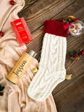 Scarlet Delights Set B | Christmas 2023 Knitted Decoration Socks With Customizable Thermal Flask & English Breakfast Tea (Nationwide Delivery)