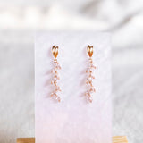 Dropping Leaves Twinkling Winky Christmas Handmade Gold Earrings| (Nationwide Delivery)