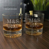 Personalized Initial Crystal Rock Glass Set (1 Pair) (6-8 working days)