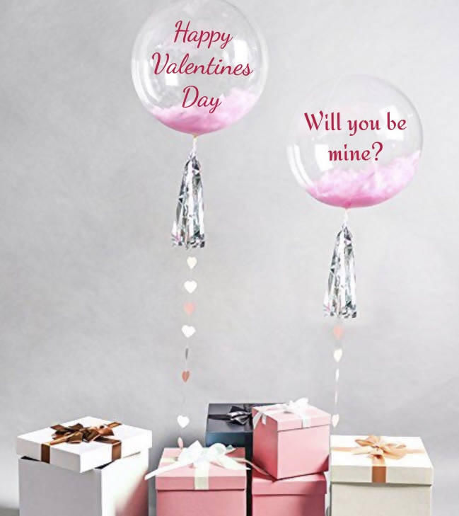 24" Bubble Balloon Grand Bouquet for Valentine's Day 2019