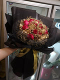 Gold and Red Roses Bouquet