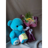 Baby Bear Plush Toy With Artificial Sunflower Bouquet (Nationwide Delivery)