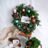 Winter Wonderland X'mas Wreath with LED Fairy Lights