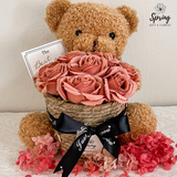 Mother's Day - Pink Rose Bear Flower Soap Bouquet (Klang Valley Delivery)