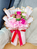 Pink Soap Rose Bouquet (Artificial Flower) | (Klang Valley Delivery Only)