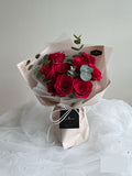 Scentales Minimalist Red Rose Flower Bouquet  (Brown) - (Johor Bahru Delivery Only)