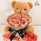 Mother's Day - Pink Rose Bear Flower Soap Bouquet (Klang Valley Delivery)