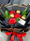 Soap Rose With Ferrero Rocher Bouquet (Artificial Flower) | (Klang Valley Delivery Only)