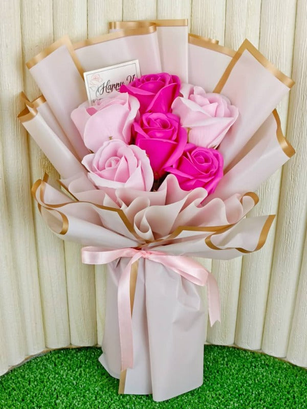 Pink Soap Rose Bouquet (Artificial Flower) | (Klang Valley Delivery On ...