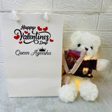 Teddy Bear Soft Plush Toy With Scented Soap Rose / Baby Breath Flower Bouquet & LED Fairy Lights Birthday, Anniversary, Congratulations, Get Well Soon, etc. (Klang Valley Delivery)