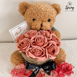 Mother's Day - Pink Rose Bear Flower Soap Bouquet (Klang Valley Delivery)