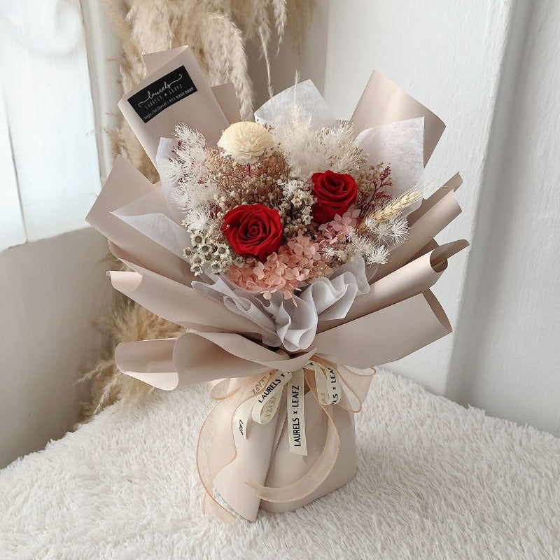 V2023 Love U U Bouquet ( Preserved Flower ) (Johor Bahru Delivery