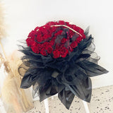 V2023 Ramona Premium Red Rose Bouquet ( Fresh Flowers )(Johor Bahru Delivery)