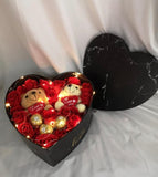 Valentine's Day 2023 Heart with Couple Bear (Soap Flower) (Klang Valley Delivery Only)