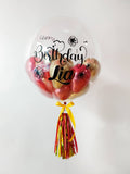 Personalized Bubble Balloon | Reflex Crystal Red & Reflex Gold