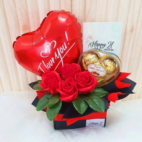 Soap Rose Love Chocolate With Balloon