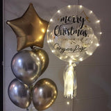 Christmas Bubble Balloon with LED lights & Balloon Bunch Set