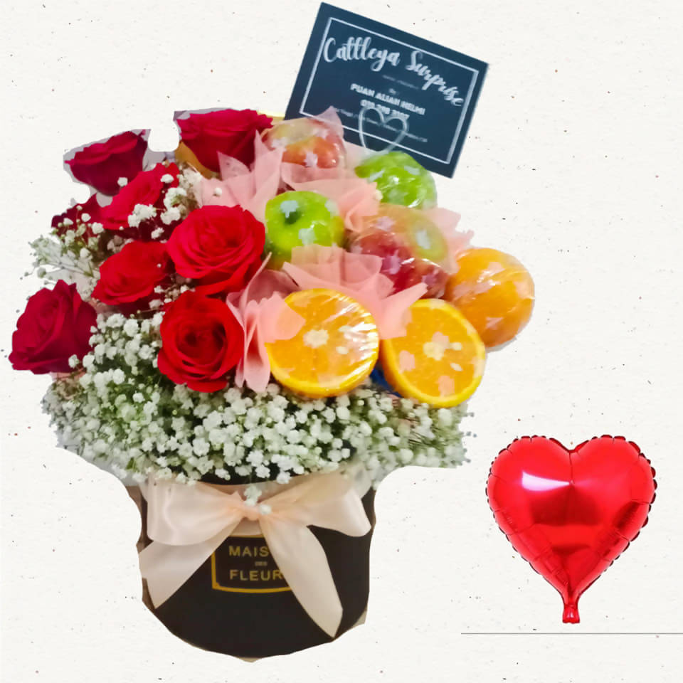 Alia Happy Flower and Chocolates Gift Box (Medium) | Johor Bahru Delivery  Only