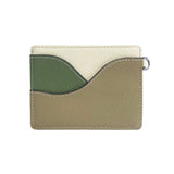 Genuine Leather RFID Card Case - Wave Olive and Khaki (Nationwide Delivery)