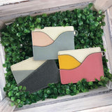Genuine Leather RFID Card Case - Wave Pink and Grey (Nationwide Delivery)