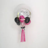 24" Single Bubble Balloon (Black, Ivory & Fuchsia)