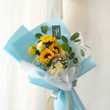 Sunflower with Eustoma Flower Bouquet (Melaka Delivery Only)